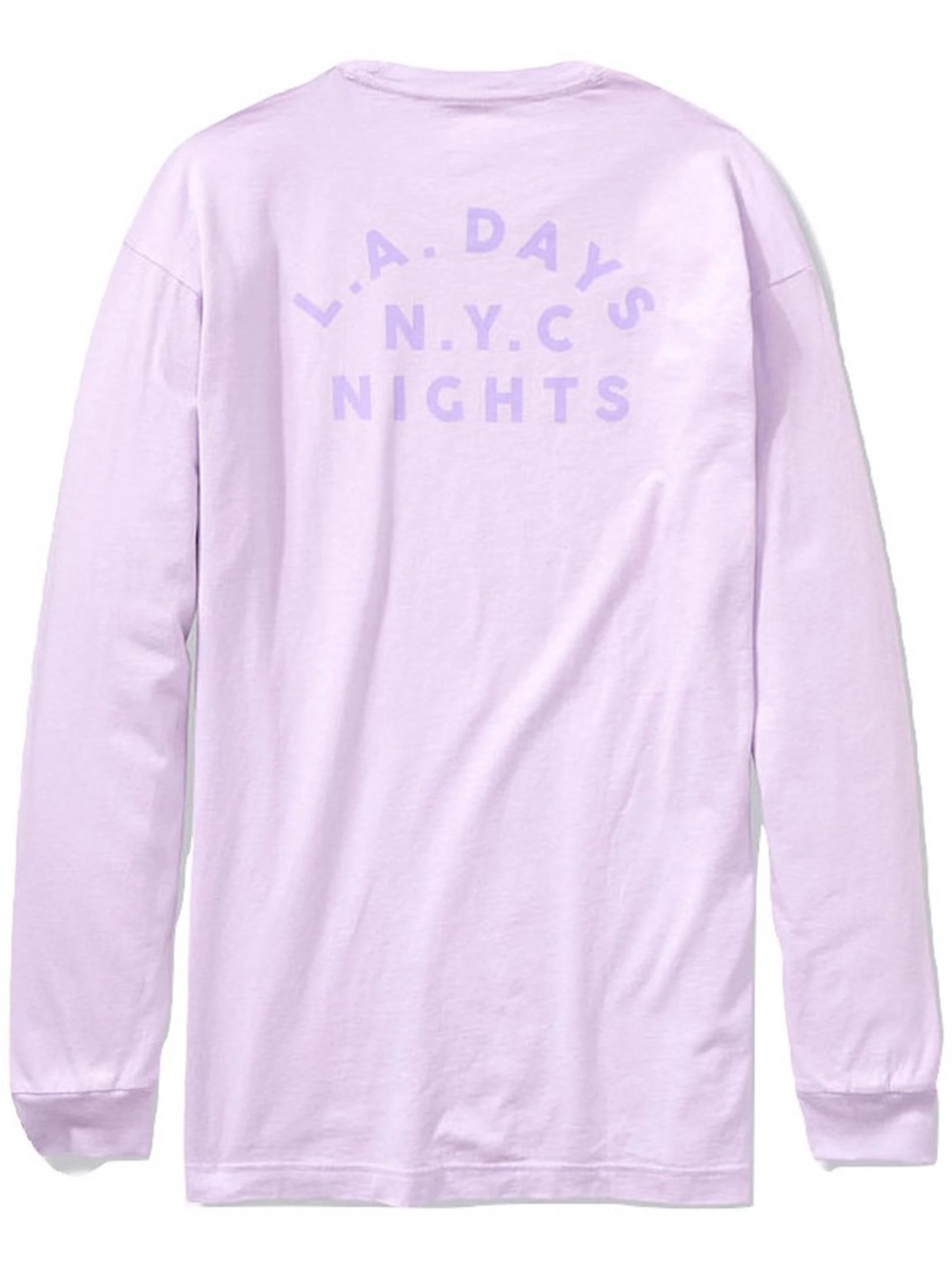 PINK Victoria's Secret Lavender Long Sleeve Tee - L.A. Days NYC Nights